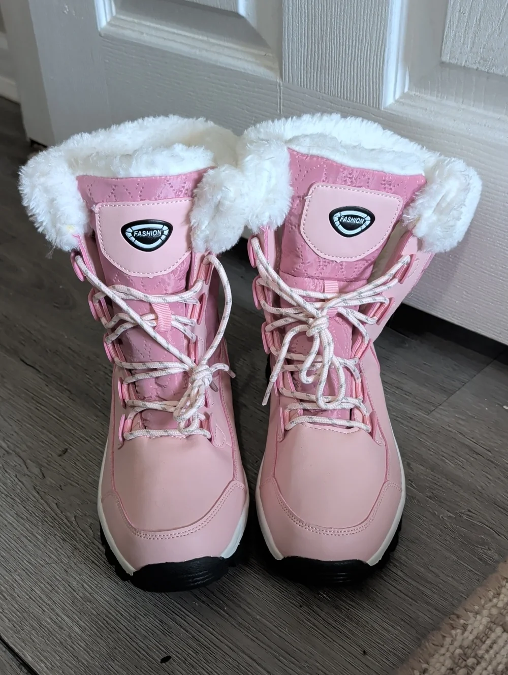Womens' Pink Faux-Fur Winter Boots